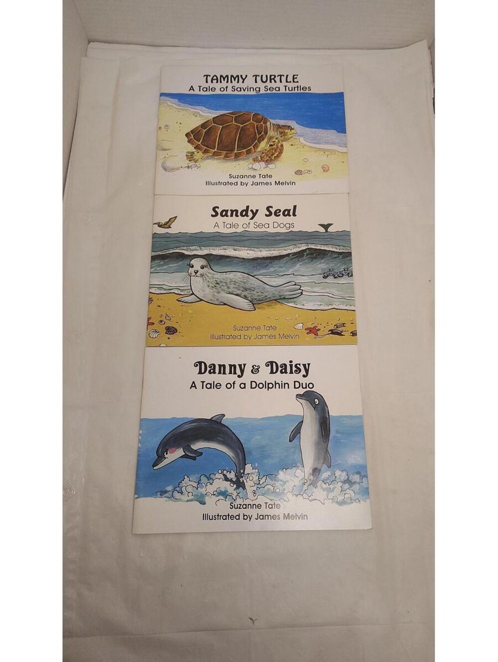 Suzanne Tate Sea Animal Books Lot 3 Turtle Seal Dolphin Kids Stories PB